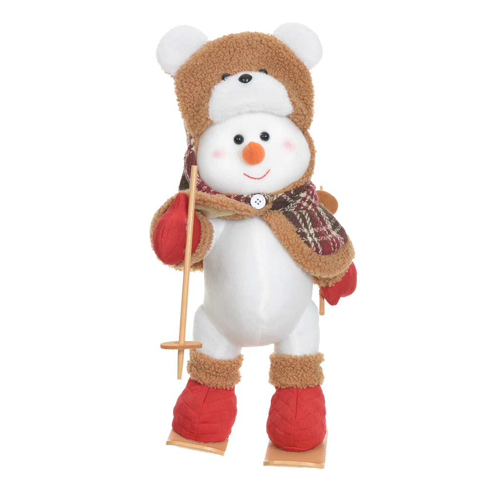 BONECO DE NEVE NATAL (VERMELHO BEGE) 40X25cm