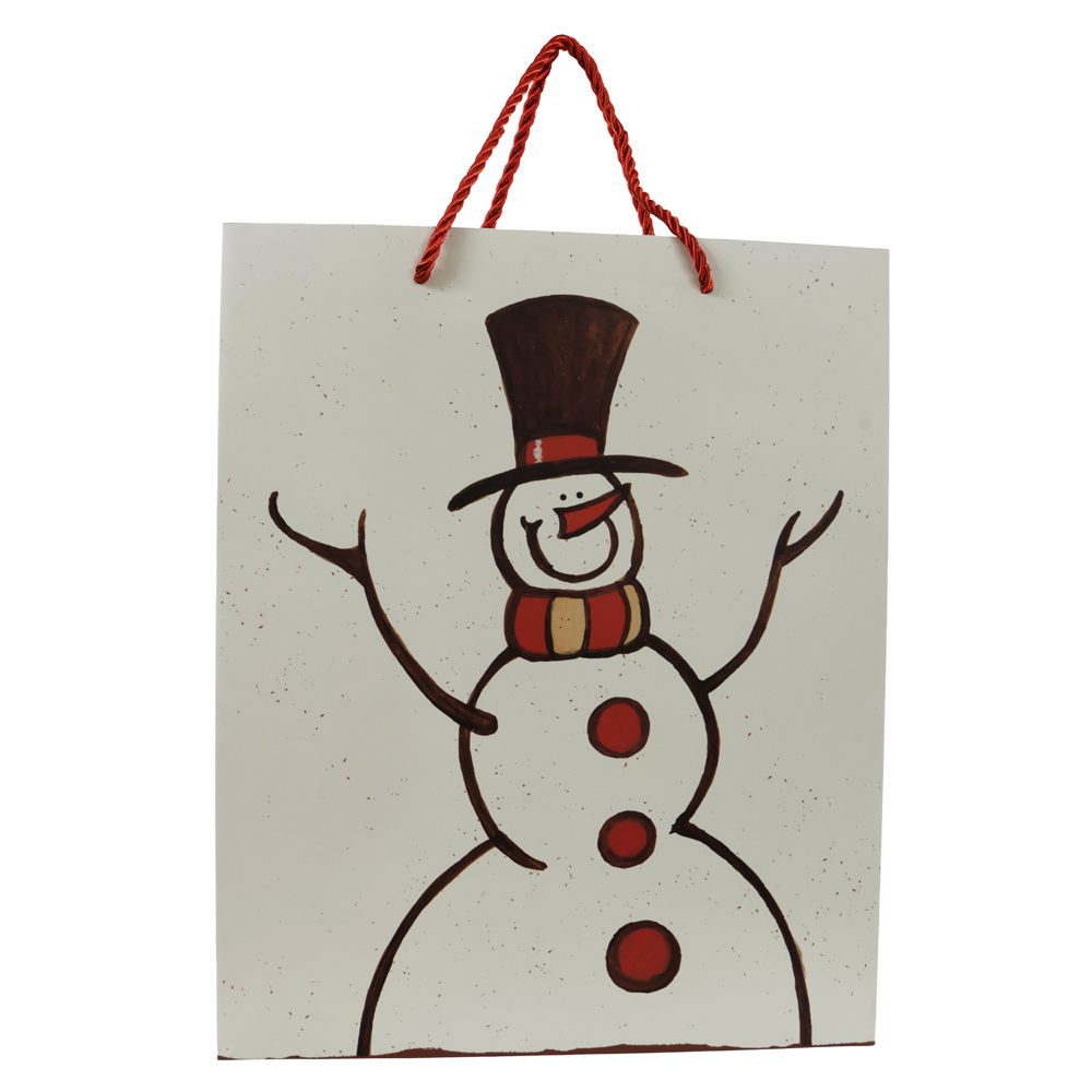 SACOLA DE PAPEL GUACHE (VERMELHO VERDE) 32X12X26cm