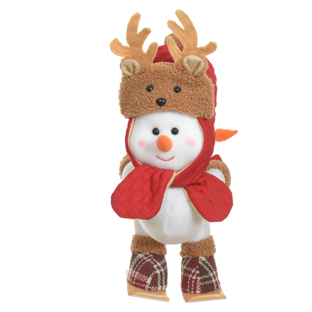 BONECO DE NEVE NATAL (VERMELHO BEGE) 33X27cm