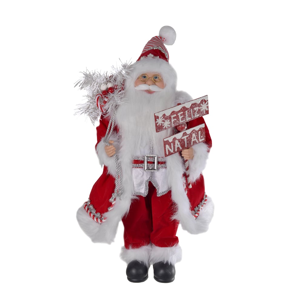 PAPAI NOEL NATAL EM PE (VERMELHO BRANCO) 45cm
