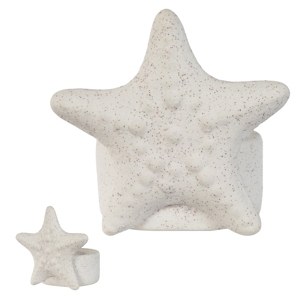 PORTA VELAS DECOR CERAMICA ESTRELA DO MAR (BRANCO) 7X8cm