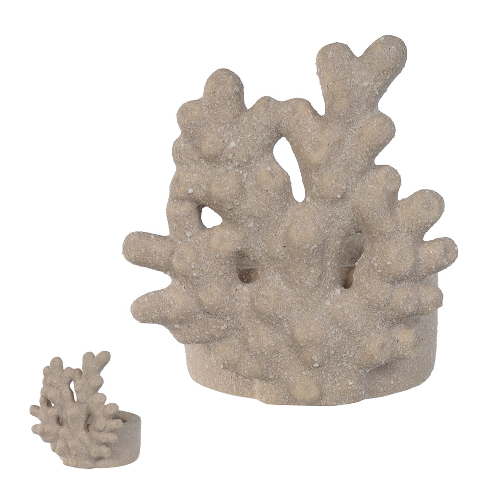 PORTA VELAS DECOR CERAMICA GRAMA MARINHA (BEGE) 8cm 7d