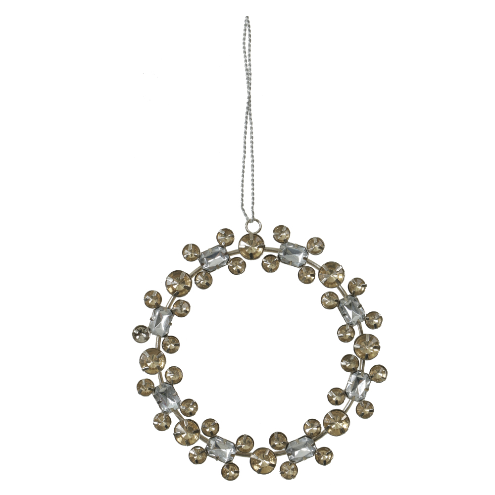ENFEITE FLOCO DE NEVE NATAL (PRATA DOURADO) 12cm