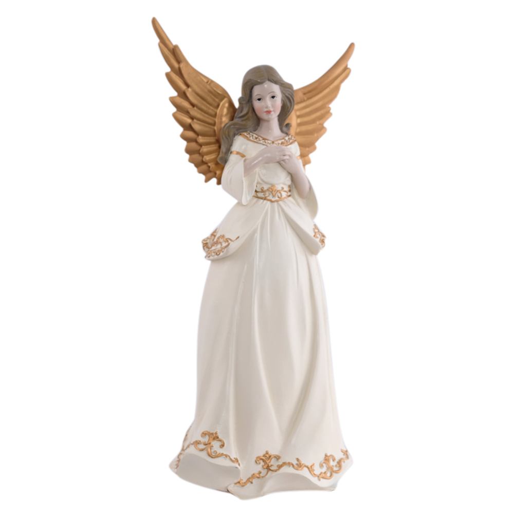 RESINA NATAL ANJO (DOURADO CHAMPANHE) 33X15,5cm