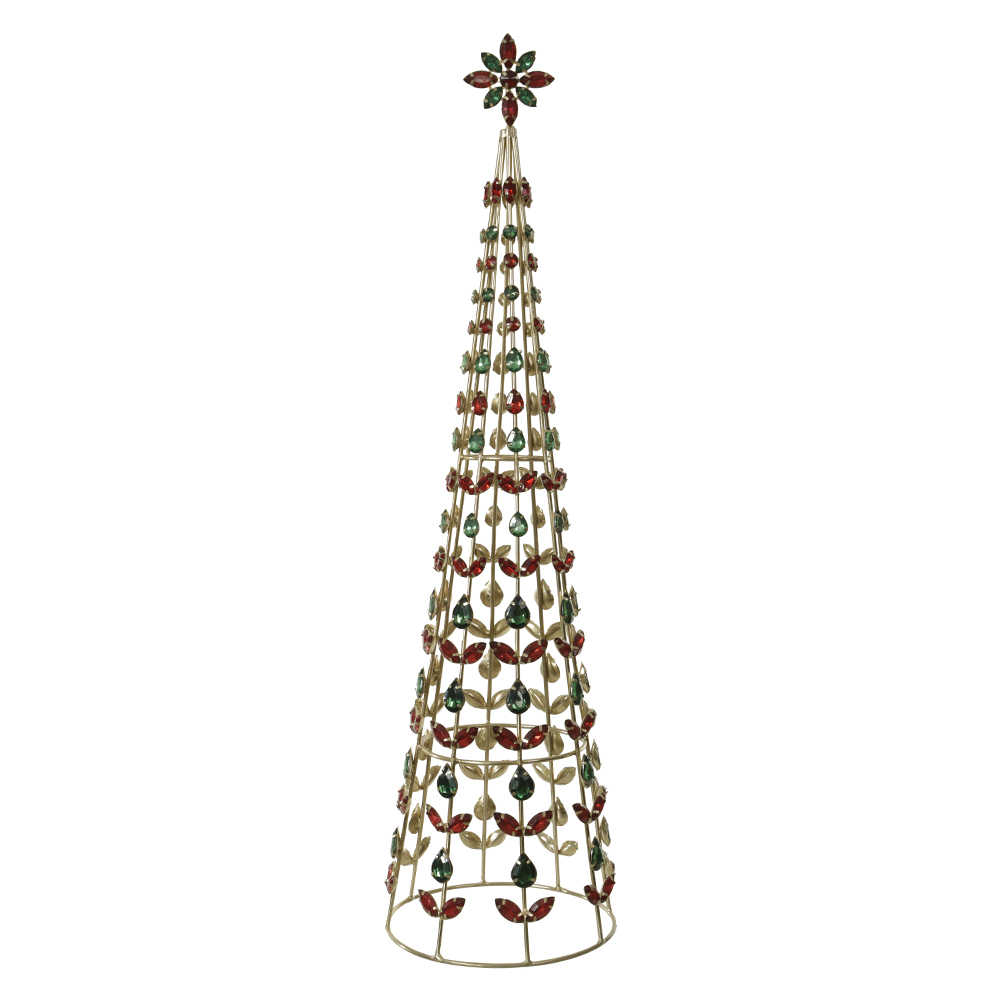 NATAL ARVORE  CONE DECORATIVA 52X14cm (VERMELHO VERDE)