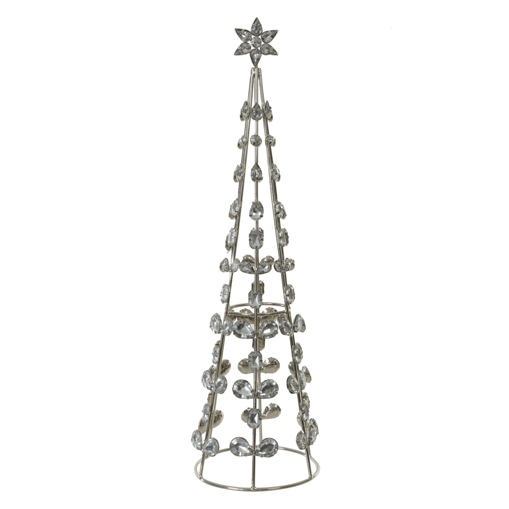 NATAL ARVORE  CONE DECORATIVA 37X10cm (PRATA)