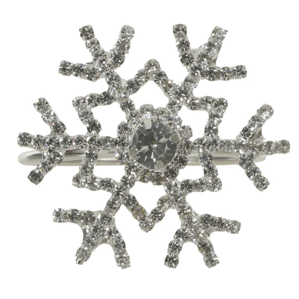 NATAL PORTA GUARDANAPO FLOCO DE NEVE (PRATA PRATA) 5cm
