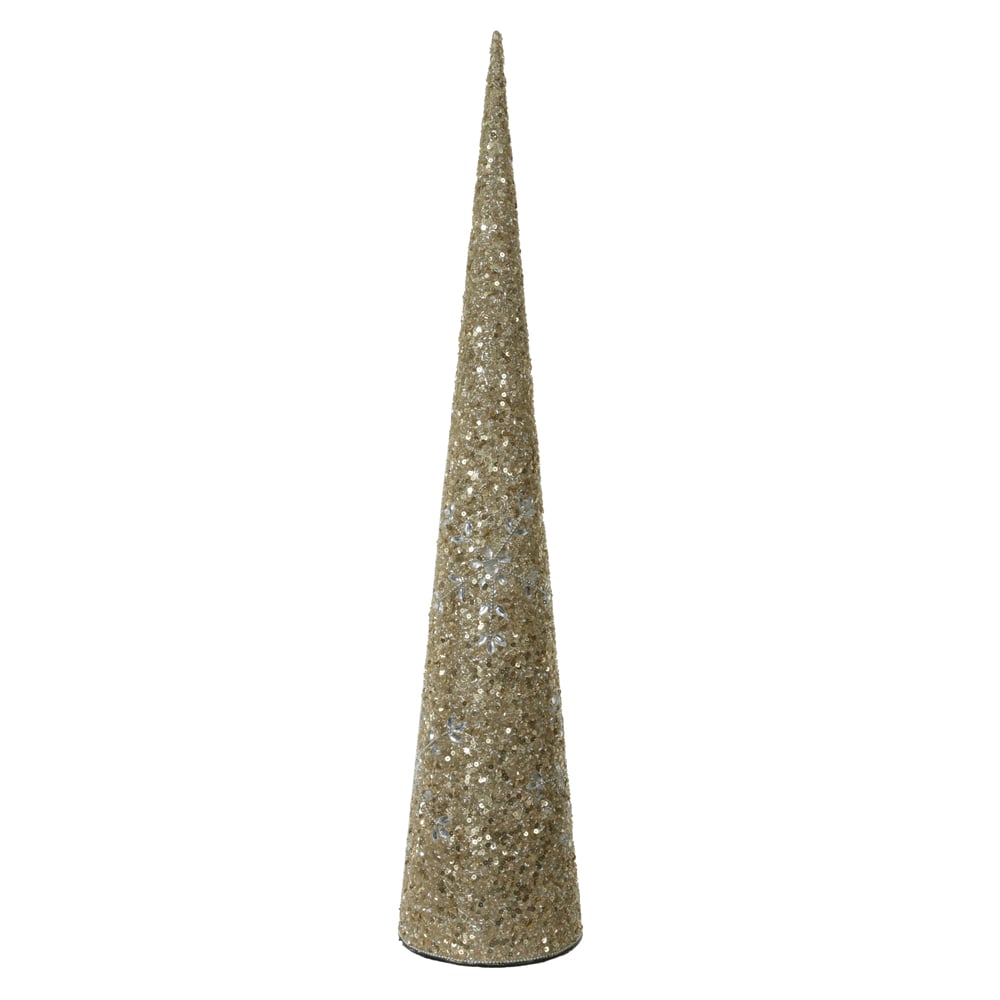 ARVORE  CONE DECORATIVA 76CM 61CM 46CM C/3 (DOURADO)