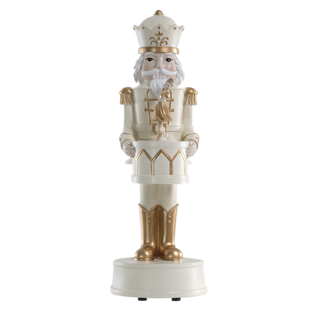 RESINA NATAL QUEBRA NOZES E BAILARINA C/MOV E SOM (DOURADO CHAMPANHE) 32X10,5cm