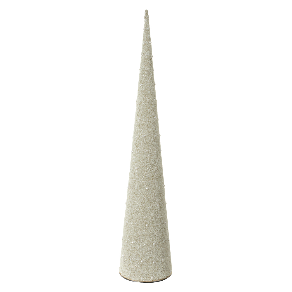 NATAL ARVORE  CONE DECORATIVA 76CM 61CM 46CM C/3 (OFF WHITE)