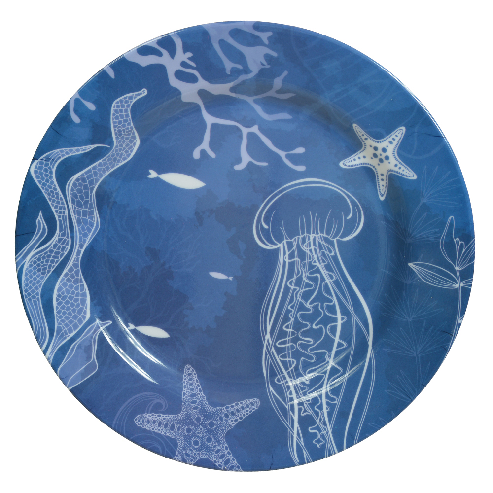 PRATO RASO MELAMINA NAUTICA (AZUL BRANCO) 27,8D