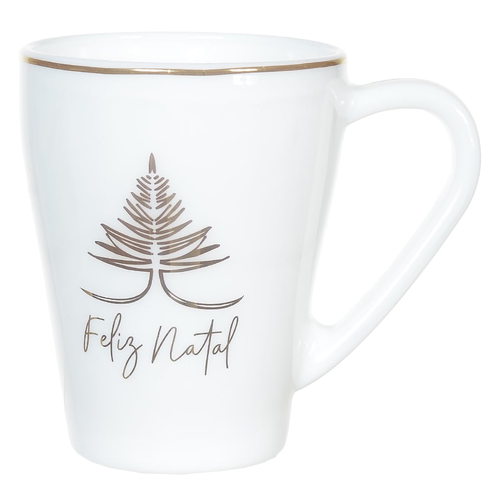 CANECA VIDRO OPALINO DOURADO 350ML (DOURADO BRANCO) 11,5X8,5cm