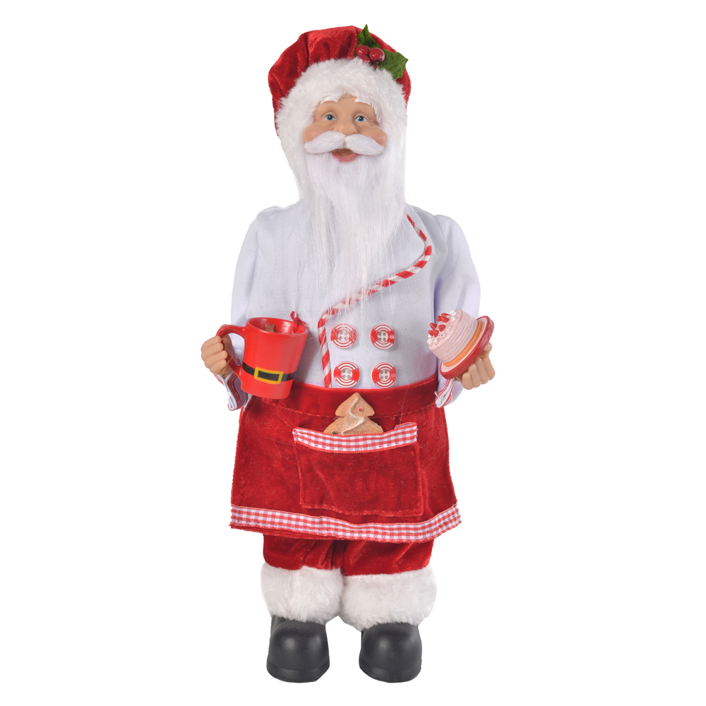 PAPAI NOEL NATAL COZINHEIRO (VERMELHO BRANCO) 30cm