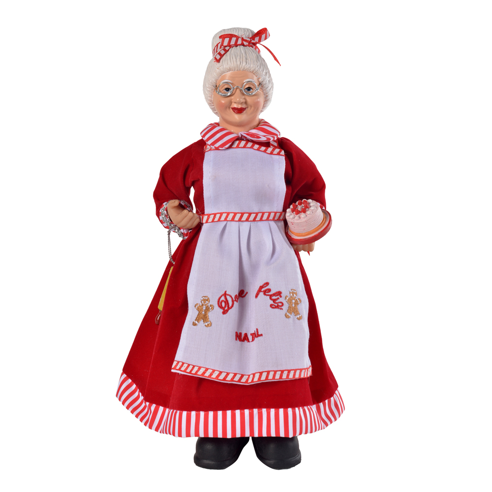 MAMAE NOEL NATAL COZINHEIRA (VERMELHO BRANCO) 30cm