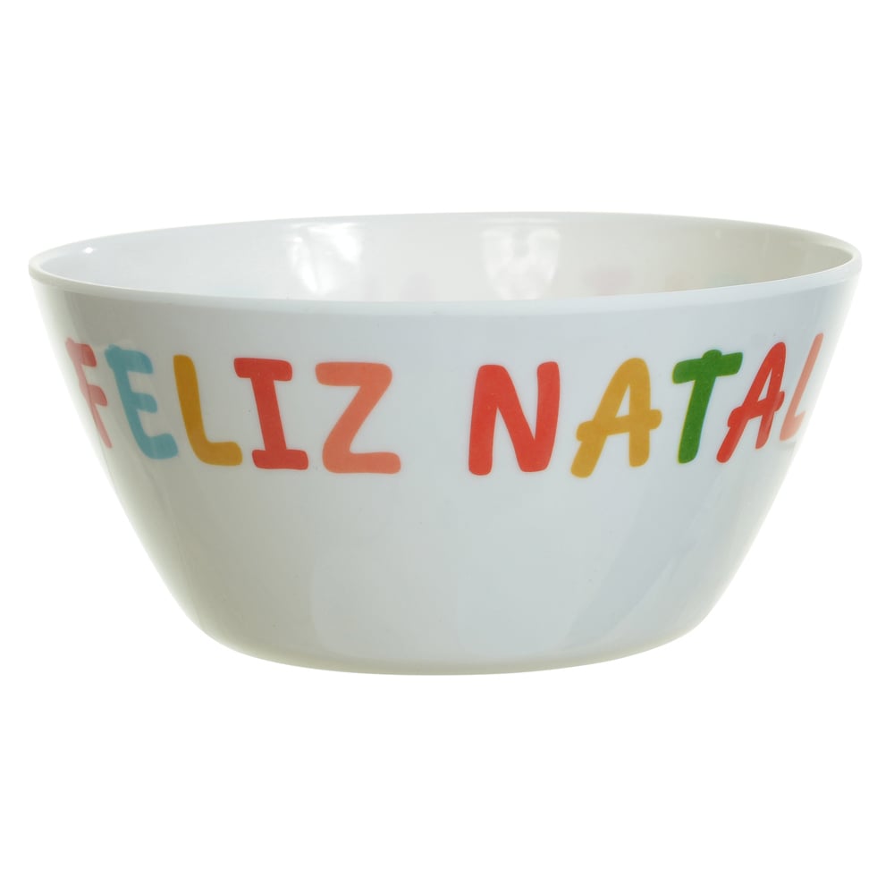 BOWL MELAMINA NOEL AQUARELADO 750ML (BRANCO AZUL) 7X15cm