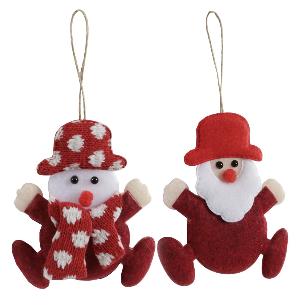 ENFEITE NATAL PENDURAR SORTIDO (VERMELHO BRANCO) 10X11X3cm