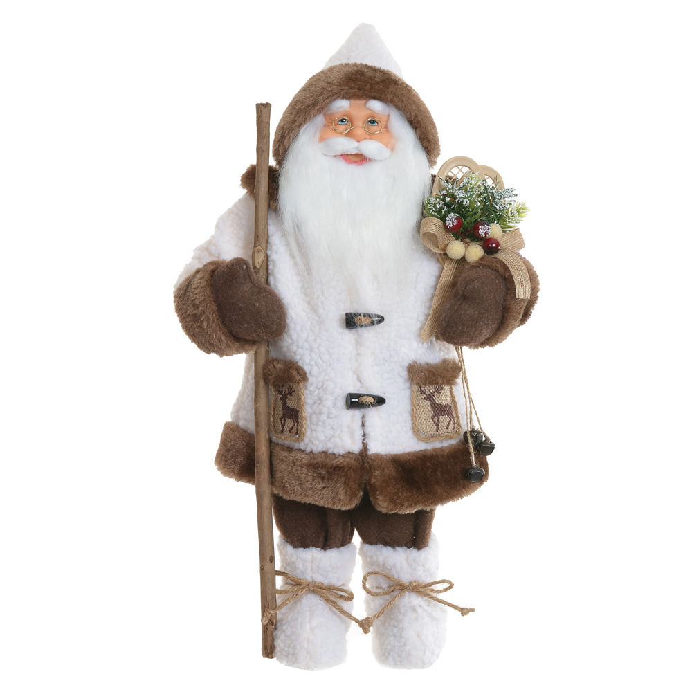 PAPAI NOEL NATAL EM PE (BEGE MARROM) 45cm