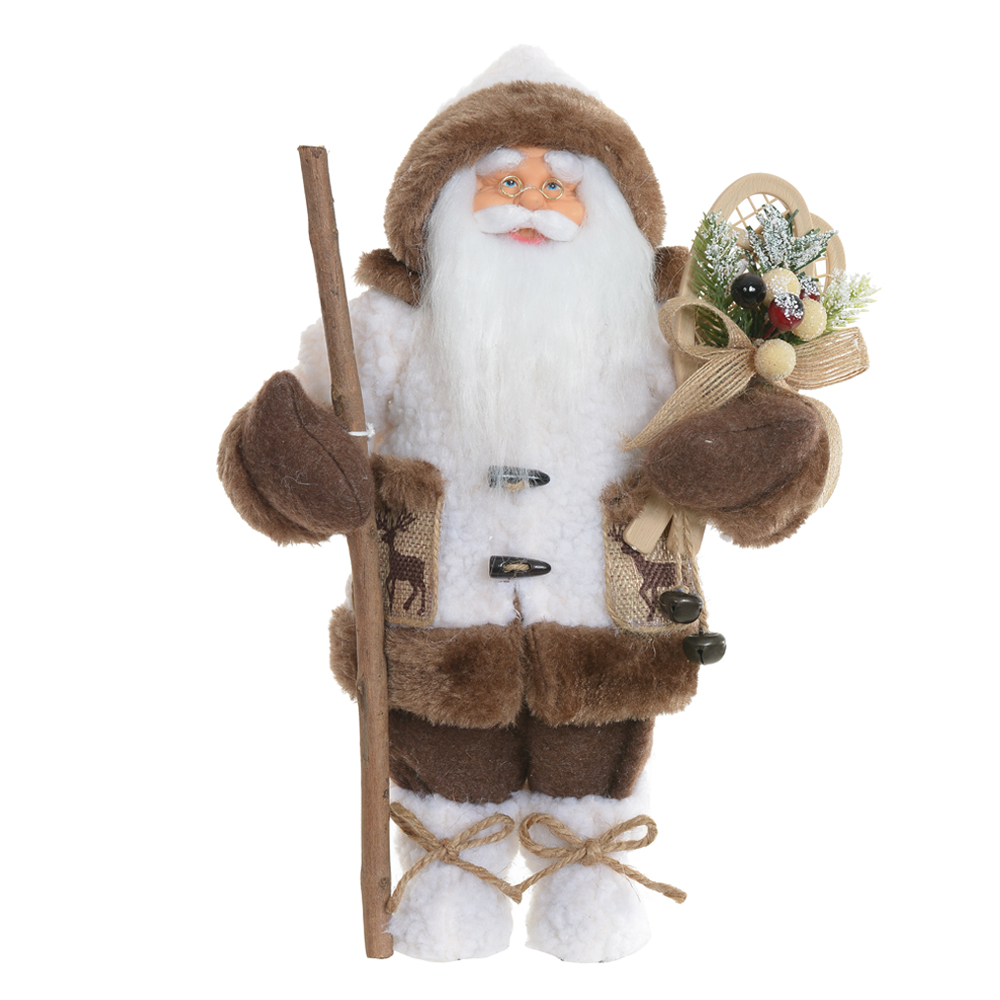 PAPAI NOEL NATAL EM PE (BEGE MARROM) 30cm