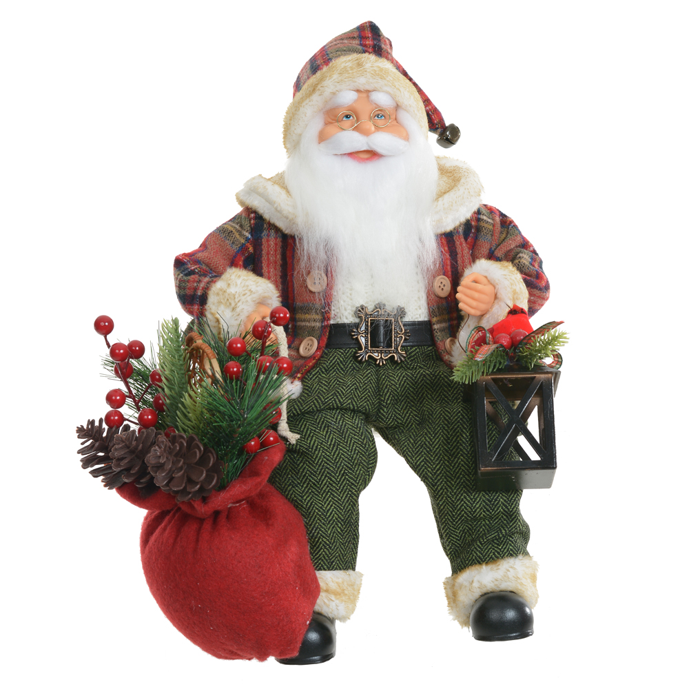 PAPAI NOEL NATAL SENTADO (VERMELHO VERDE) 45cm