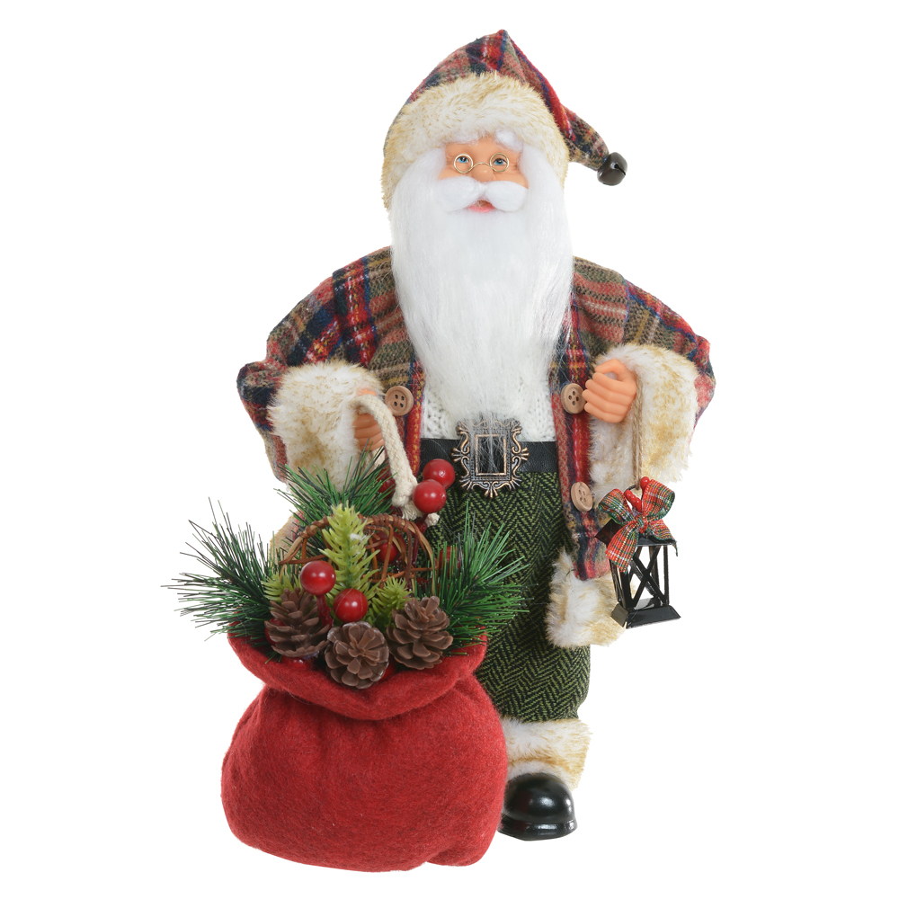 PAPAI NOEL NATAL EM PE (VERMELHO VERDE) 30cm