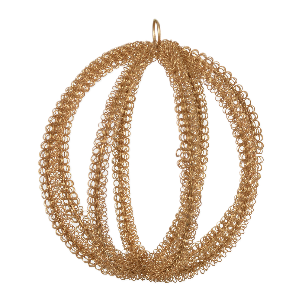 BOLA DECORADA NATAL (DOURADO) 16cm