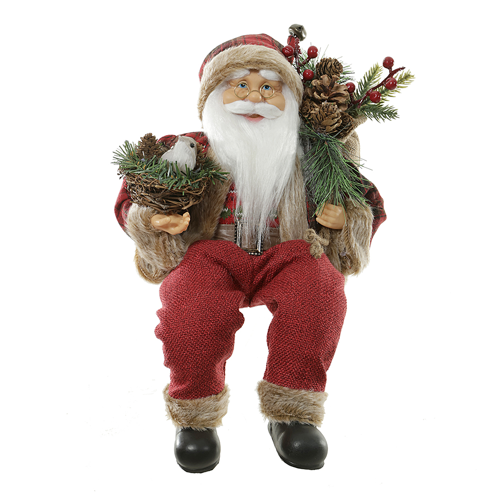 PAPAI NOEL NATAL SENTADO (VERMELHO BEGE) 45cm