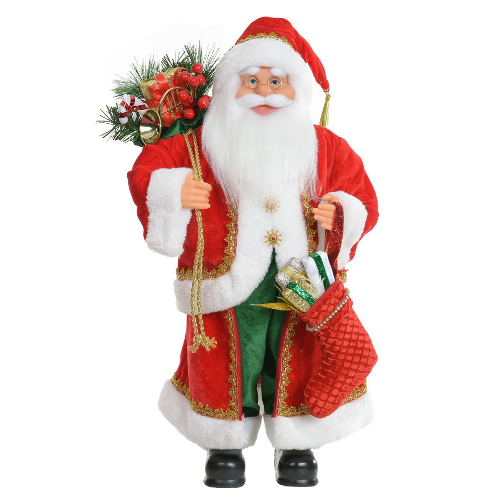 PAPAI NOEL NATAL EM PE (VERMELHO VERDE) 60cm