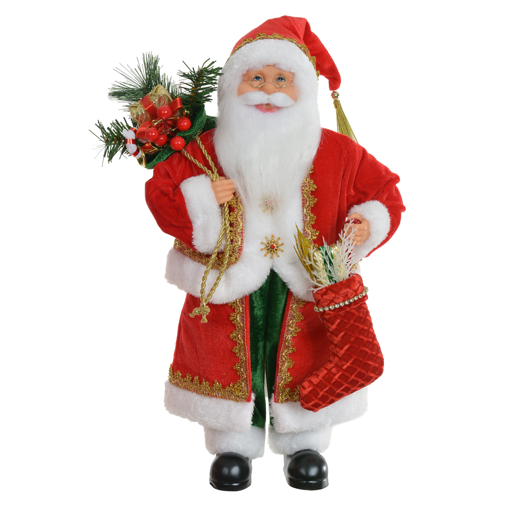 PAPAI NOEL NATAL EM PE (VERMELHO VERDE) 45cm