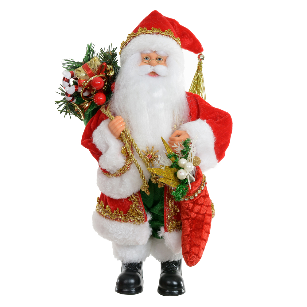 PAPAI NOEL NATAL EM PE (VERMELHO VERDE) 30cm