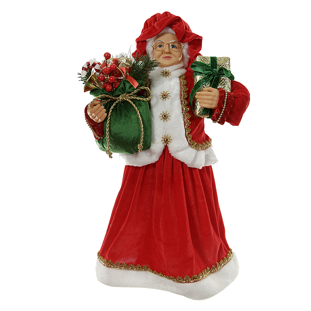 MAMAE NOEL NATAL EM PE (VERMELHO VERDE) 60cm