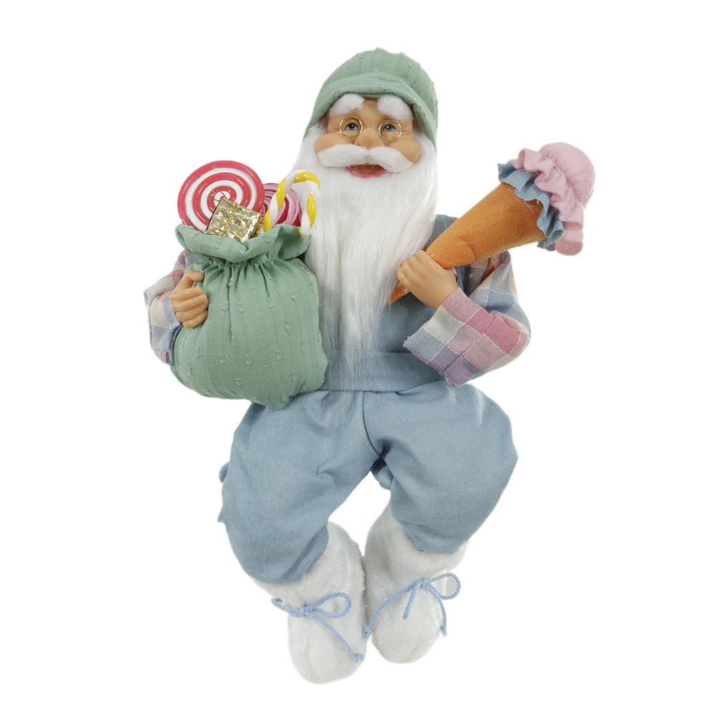 PAPAI NOEL NATAL SENTADO (AZUL VERDE) 45cm