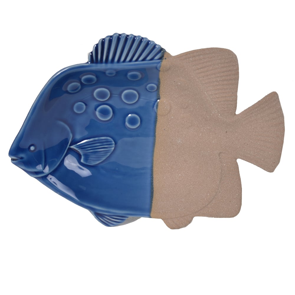 PEIXE DECORATIVO PAREDE (BEGE AZUL) 4X18,4X24,5cm