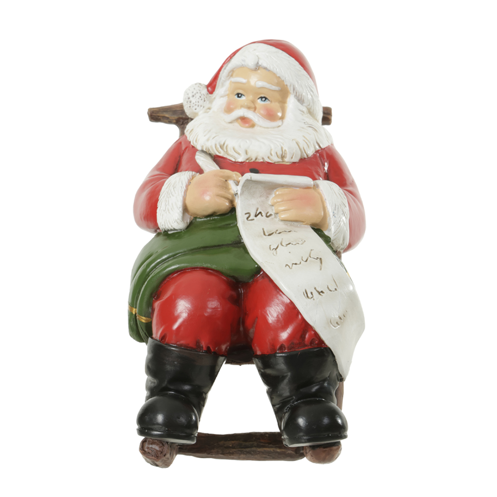 RESINA NATAL PAPAI NOEL (VERMELHO VERDE) 15,5X14cm