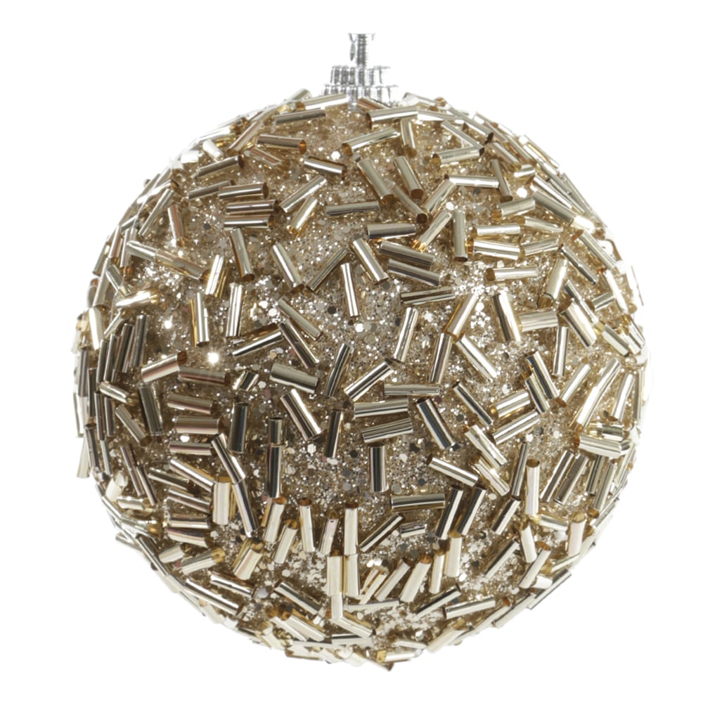 BOLA DECORADA NATAL C/3 UND PVC (DOURADO) 8cm