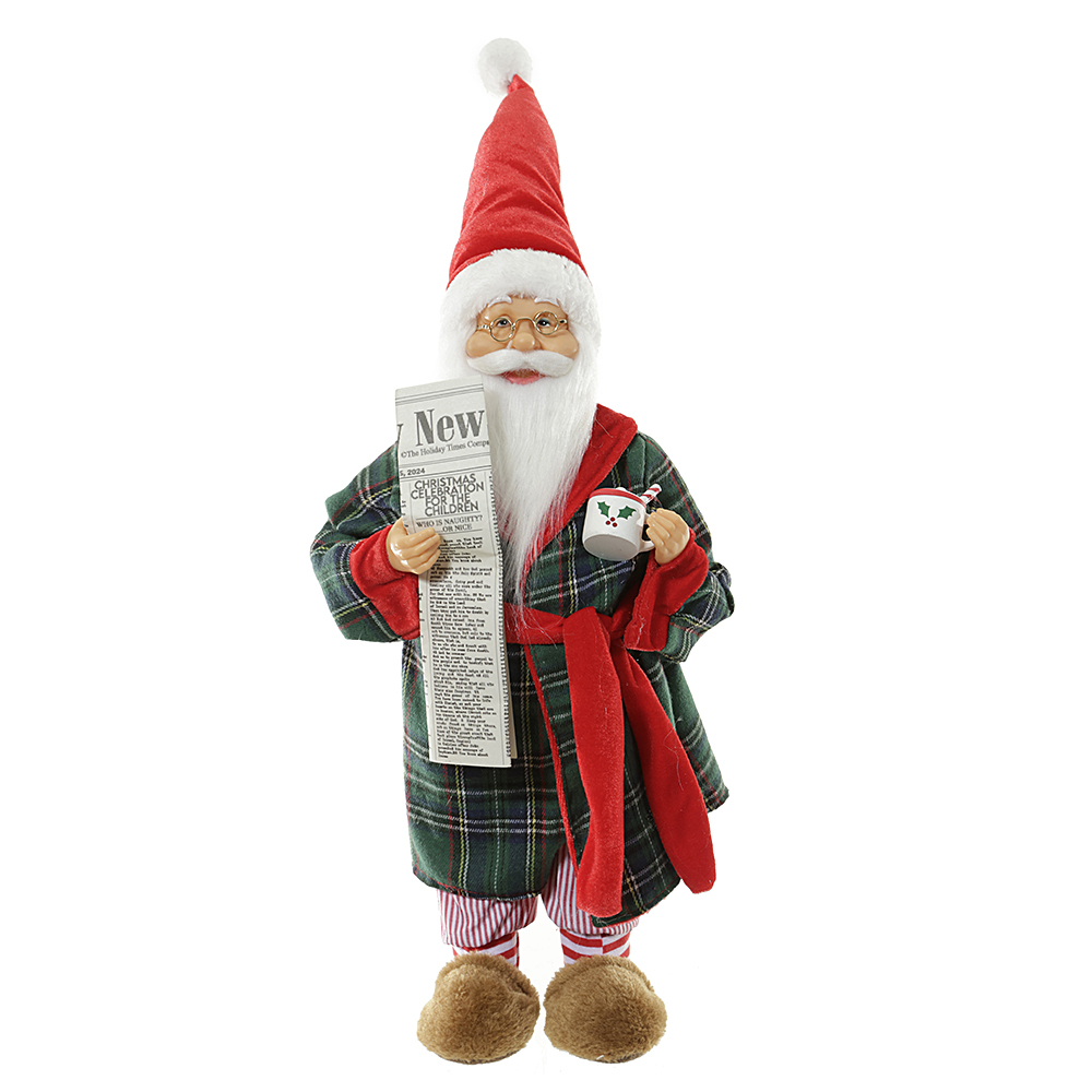 PAPAI NOEL NATAL PIJAMA (VERDE VERMELHO) 45cm