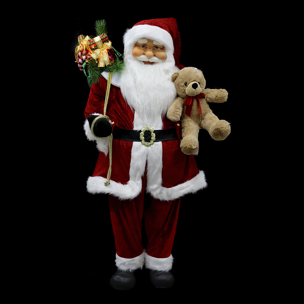 PAPAI NOEL NATAL C/LED E SOM (VERMELHO) 1,8m
