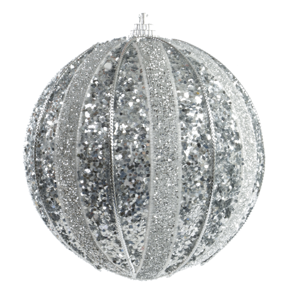 BOLAS DECORADAS NATAL C/2 UND PVC (PRATA) 10D