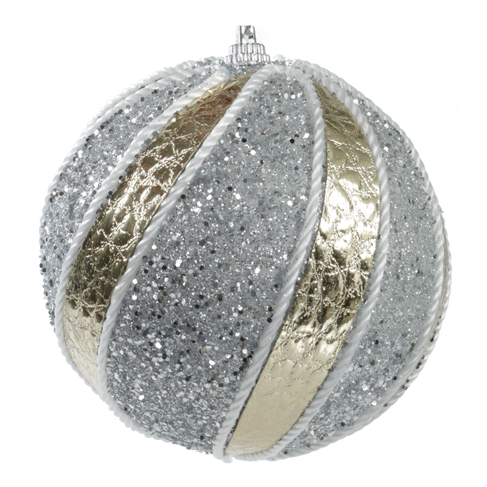 BOLAS DECORADAS NATAL C/2 UND PVC (PRATA) 10D