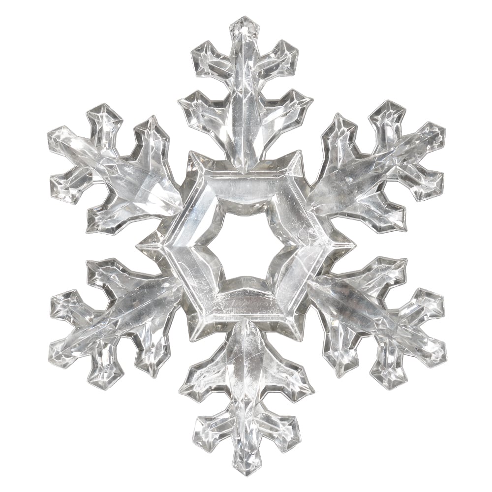 ENFEITE FLOCO DE NEVE NATAL (PRATA) 12,5X10,8X0,5cm