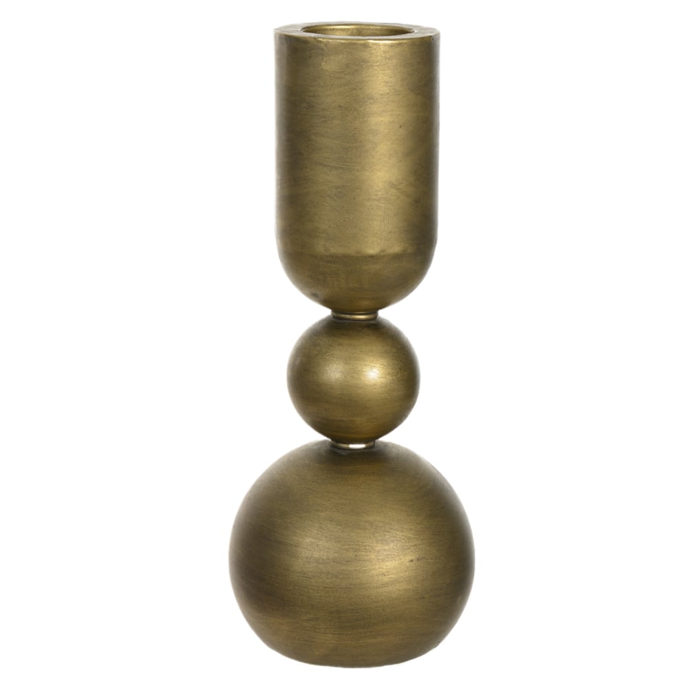 PORTA VELAS DECOR METAL (DOURADO) 36,7X15cm