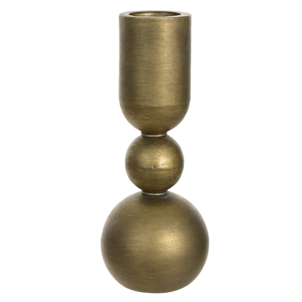 PORTA VELAS DECOR METAL (DOURADO) 29X12cm