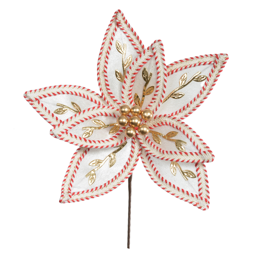 H.BICO DE PAPAGAIO NATAL AVELUDADO (OFF WHITE DOURADO) 19cm 25d