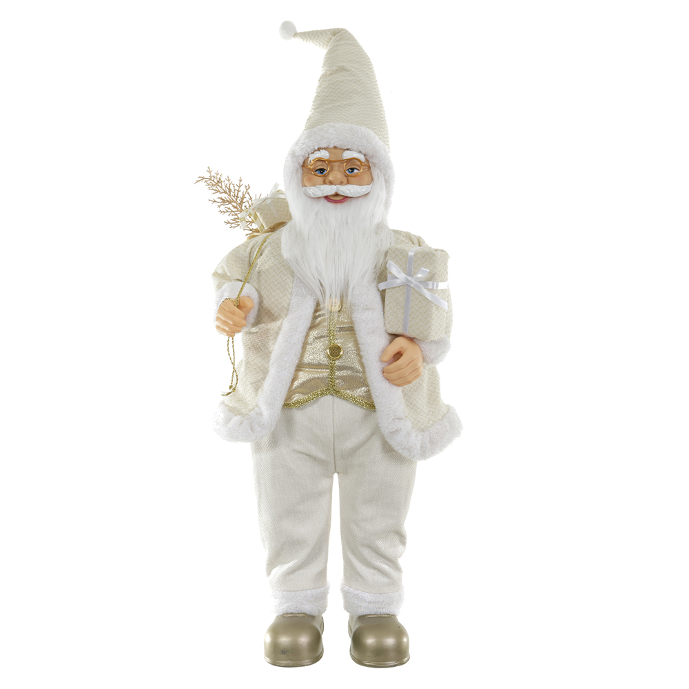 PAPAI NOEL NATAL EM PE (DOURADO) 80cm