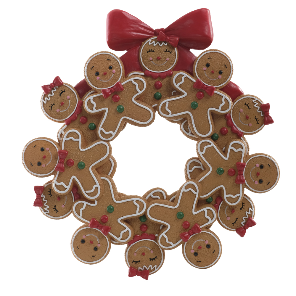 RESINA NATAL GUIRLANDA GINGER (VERMELHO BEGE) 31X31cm