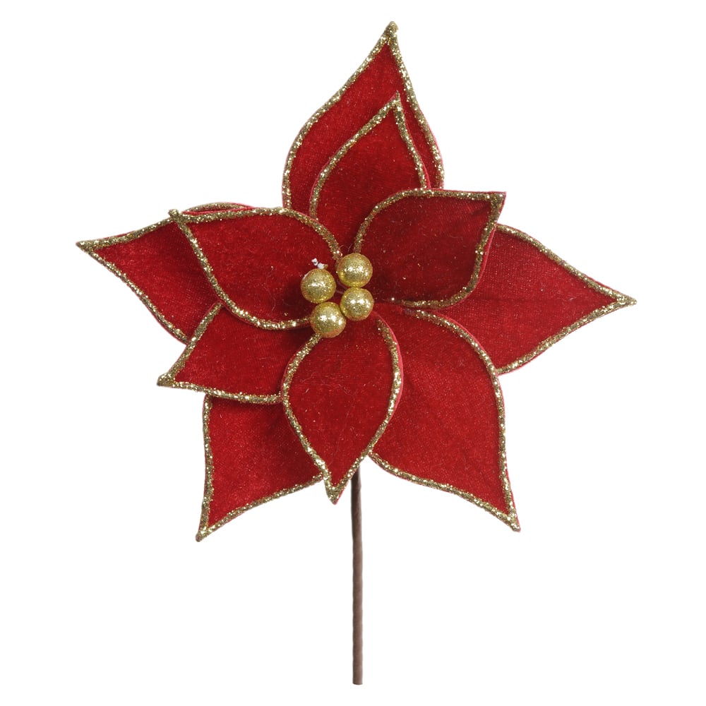 H.BICO DE PAPAGAIO NATAL AVELUDADO (VERMELHO DOURADO) 18cm 19d 10P