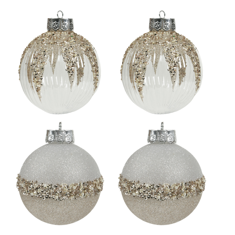 BOLAS DECORADAS C/4 UND (CHAMPANHE) 12D