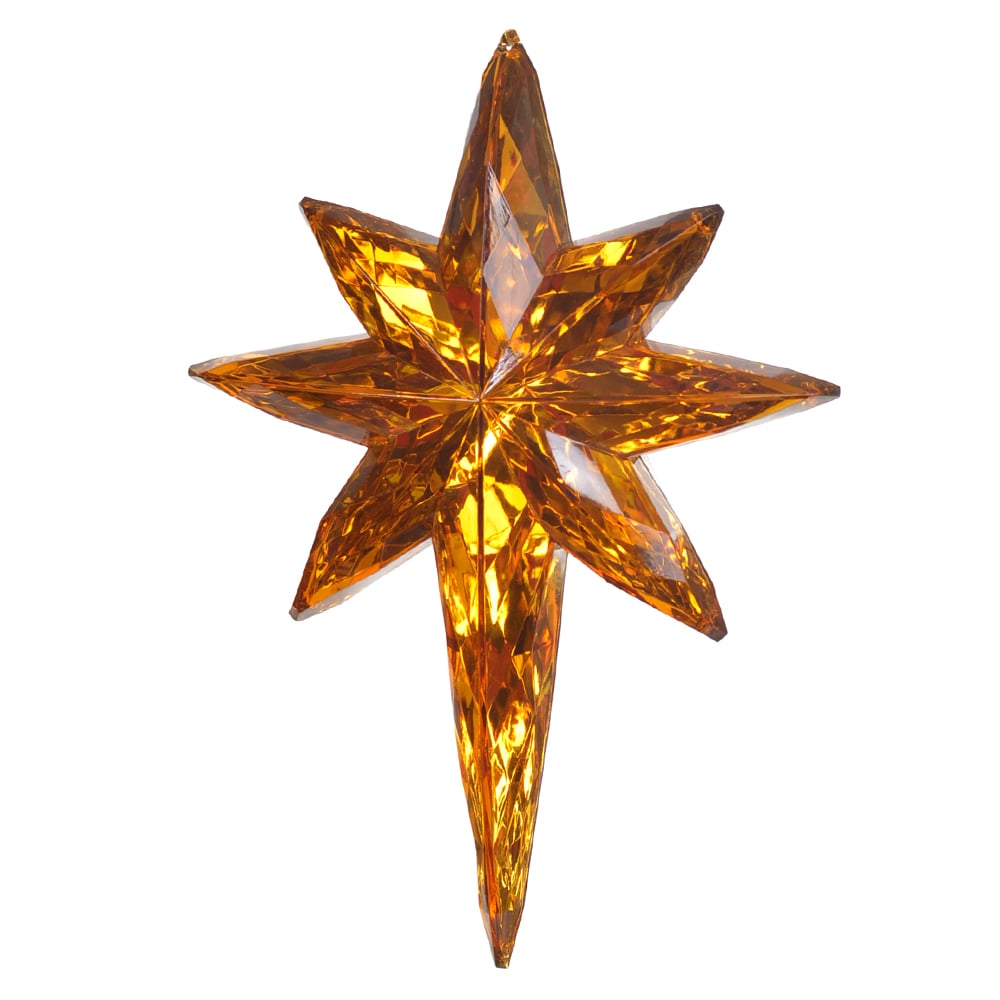ENFEITE NATAL ESTRELA (AMBAR) 15X20,5cm