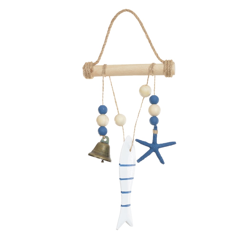 ENFEITE NATAL PEIXE (BRANCO AZUL BEGE) 27X14cm