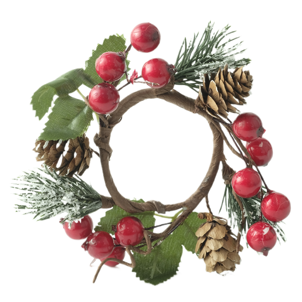 NATAL PORTA GUARDANAPO BERRY E PINHA (VERMELHO VERDE) 5cm