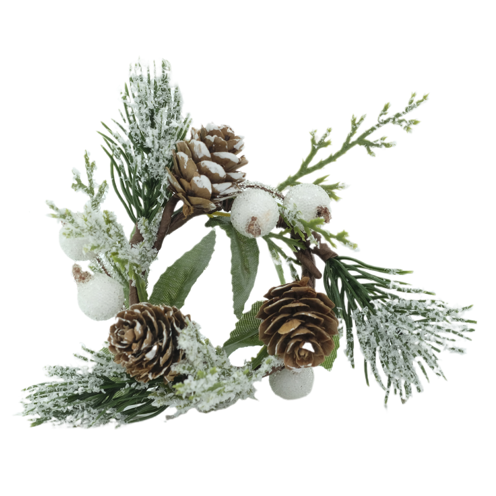 NATAL PORTA GUARDANAPO BERRY E PINHA (BRANCO VERDE) 5cm